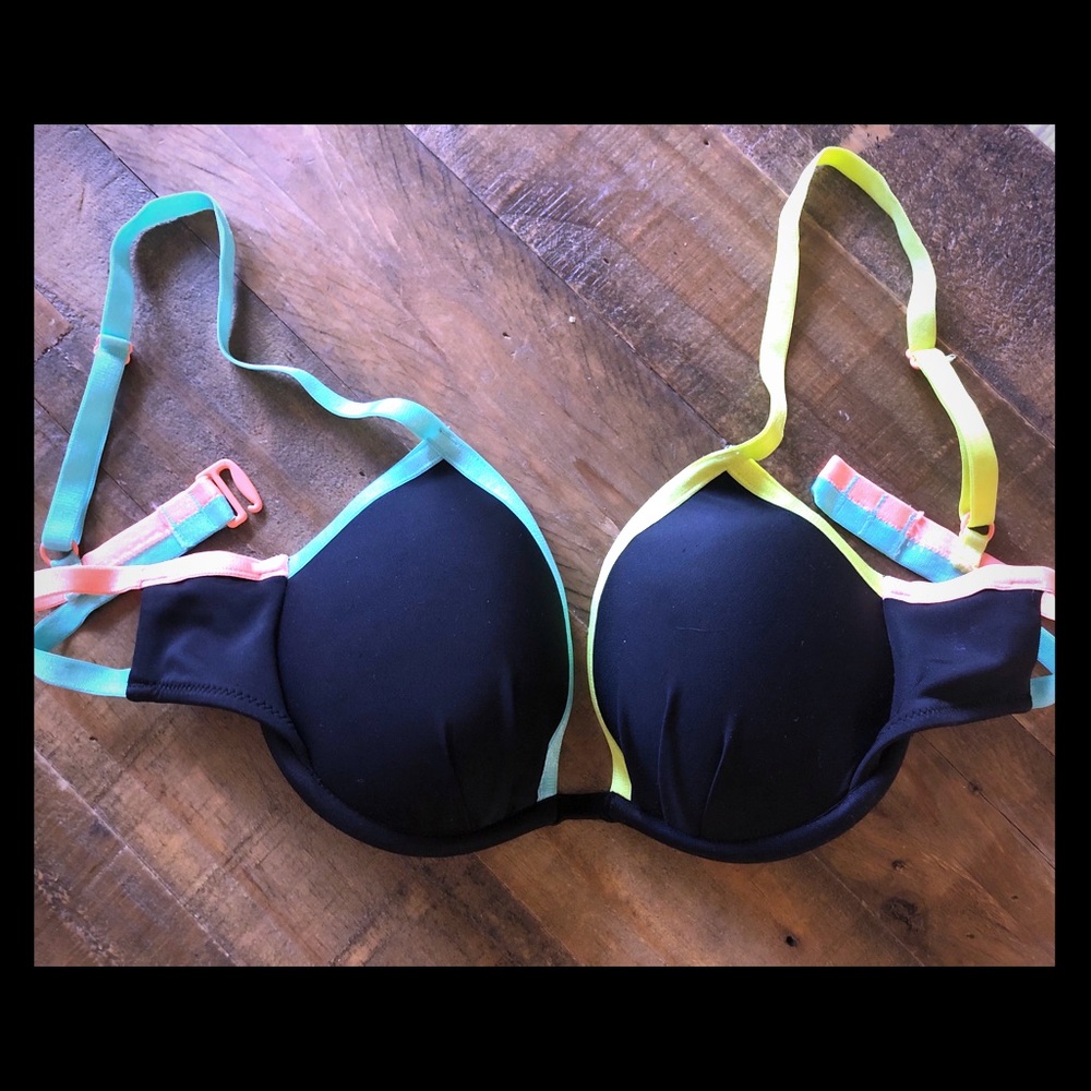 Neon Black Push-Up VS Bikini Top